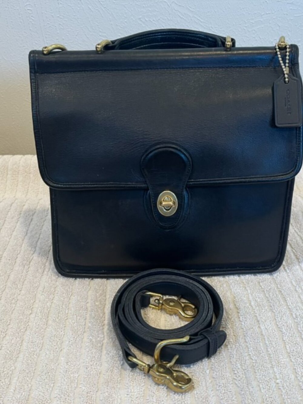 Vintage COACH Willis Bag Black Leather 9927 Shoulder Crossbody